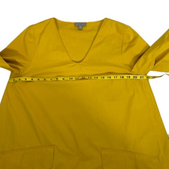 COS Women's Cotton Oversized Contemporary Dress Long Sleeve Size 12 Mustard - Picture 9 of 11